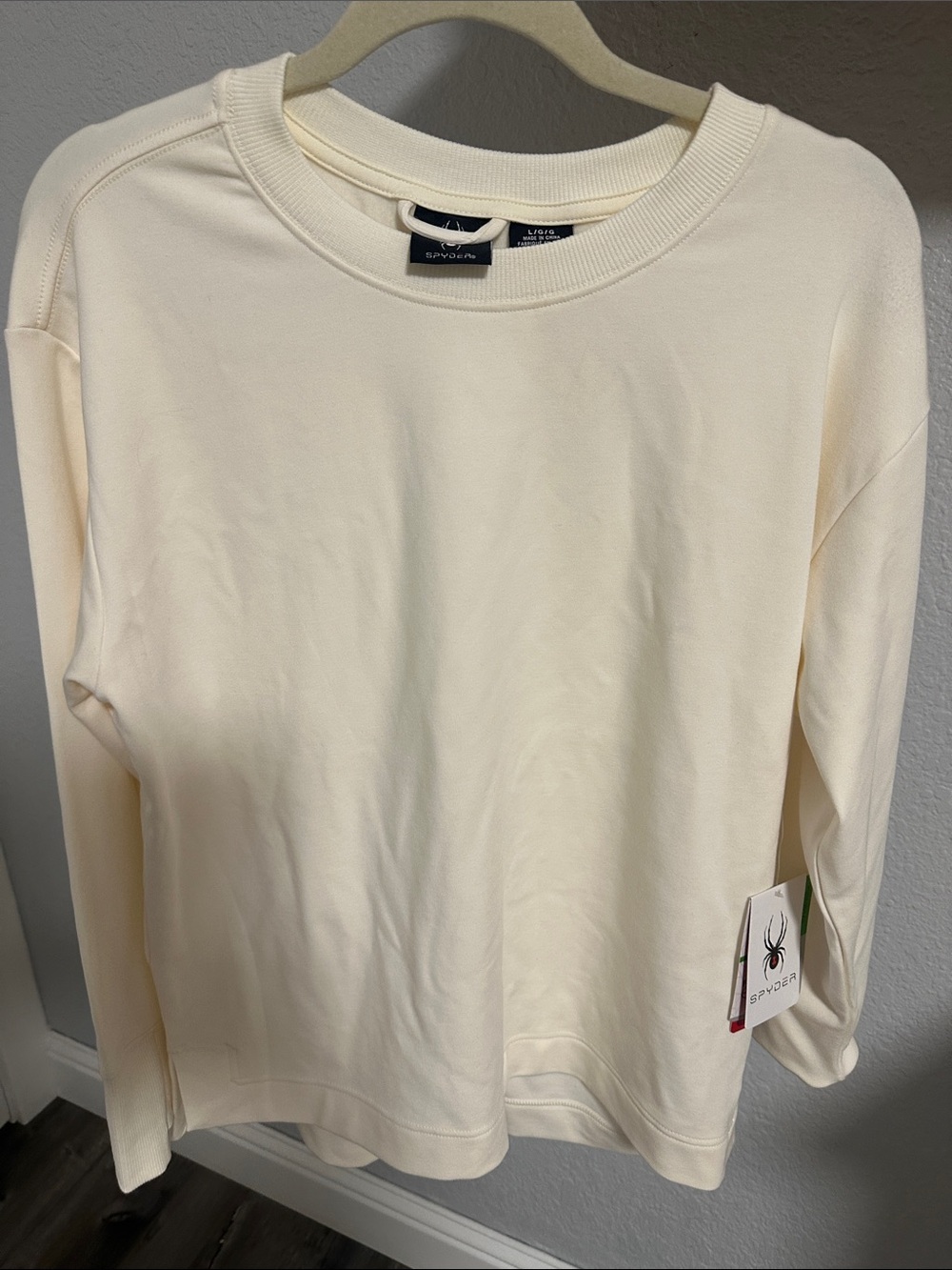 Spyder Off-White Crewneck Women Sweatshirt L